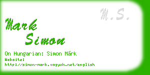 mark simon business card